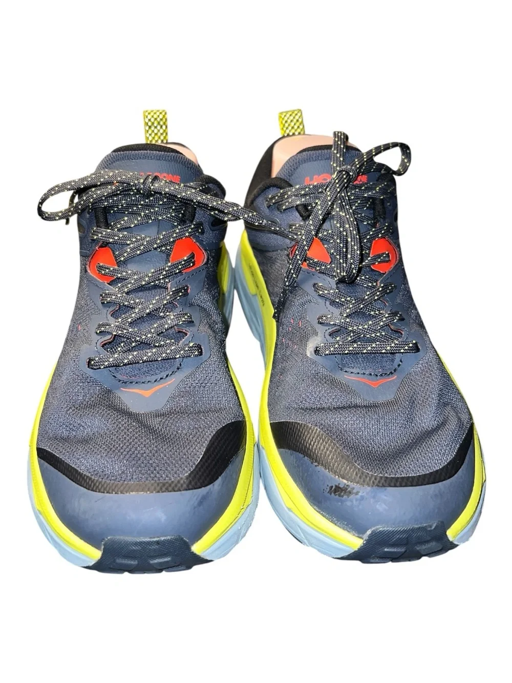 Hoka One One Black and Coral Trail Running Shoes